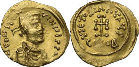Constans II (641-668). AV Tremissis. Constantinople mint, 641-666 AD. Obv. DN CONSTANTINVS P P A. Diademed, draped, and cuirassed bust right. Rev. VIC...