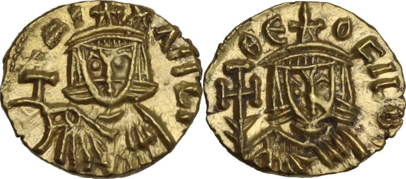 Michael II the Amorian, with Theophilus (820-829). AV Tremissis. Syracuse mint. ...