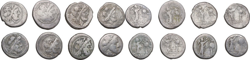 Roman Republic. Multiple lot of eight (8) unclassified AR Victoriatii.