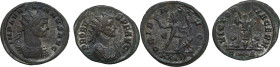 The Roman Empire. Multiple lot of two (2) unclassified BI Antoninianii of Probus and Aurelian.