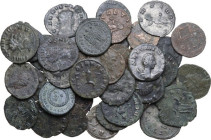 The Roman Empire. Multiple lot of forty-two (42) AE unclassified Roman Imperial coins. Interesting study lot.