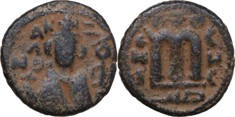 Arab-byzantine, Umayyad Caliphate, pre-reform coinage. AE Fals, Emesa mint, 41-7...