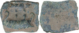 The Roman Empire. AE Tessera, Ostia region. 1st-2nd Century AD. D/ Two men in boat rowing right; MPV above. R/ Blank. Stannard, Shipping type 1B, 10.5...