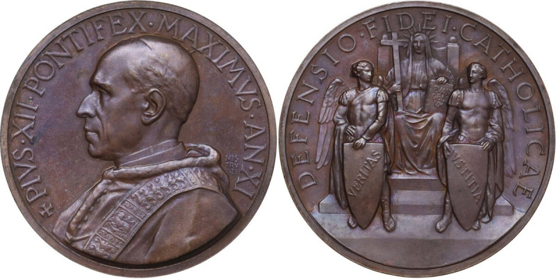 Pio XII (1938-1959), Eugenio Pacelli. Medaglia annuale, A. XI. Difesa della fede...