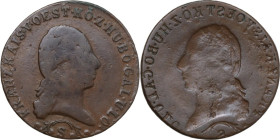 Austria. Franz II (1792-1835). AE Incuse Kreuzer, mintmark S. AE. 4.13 g. 24.00 mm. R. Rare. Reverse incuse with obverse impression.