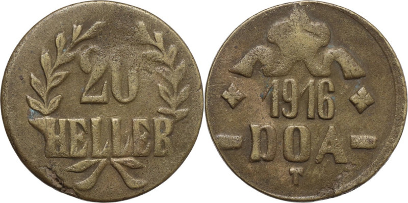 Austria. World War I Emergency Coinage. 20 Heller 1916 T, Tabora mint. KM 15; Ja...