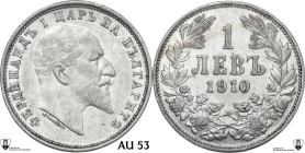 Bulgaria. Ferdinand I (1887-1918). AR Lev 1910. KM 28. AR. 5.00 g. 23.00 mm. Encapsulated by Classical Coin Grading AU 53.