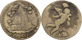 Mexico. Republic. 1/4 real or quartilla 1859, Zacatecas mint. KM 366. OT. 6.59 g. 28.00 mm. RR. VF.