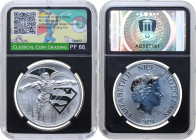 Niue. Elizabeth II (1952-2022). AR 2 Dollars 2021, Justice League Series: Superman. AR. 31.26 g. 44.00 mm. Encapsulated by Classical Coin Grading PF 6...