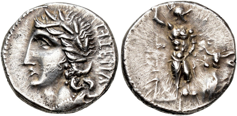 ROMAN REPUBLIC. SOCIAL WARS. Denarius. (89 BC). Laureate head of Italia left, le...