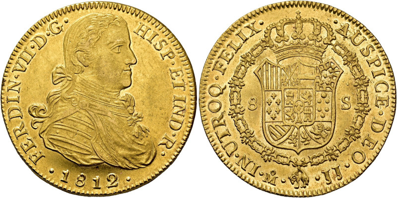 FERDINAND VII. 8 escudos. 1812. Mexico. JJ. AU 27 g. 37.1 mm. VI-1486; AC-1787. ...