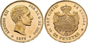 F. FRANCO. 25 pesetas. 1876*18-76. Madrid. DEM. Official restrike made in 1961. AU 8.13 g. 24 mm. VII-416; AC-174. Original luster. Unc. / F. FRANCO. ...