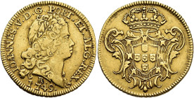 WORLD COINS. BRAZIL. John V. 3200 reis (1/2 peça). 1749. Rio de Janeiro. AU 7.1 g. 25.7 mm. Go-123.05; KM-155. VF. Rare. / MONEDA EXTRANJERA. BRASIL. ...
