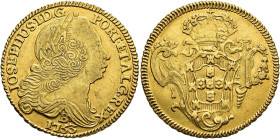 WORLD COINS. BRAZIL. Joseph I. 6400 reis (peça). 1753. Bahia. AU 14.22 g. 32 mm. Go-54.03; KM-172. 1. Flatness on reverse. VF+. / MONEDA EXTRANJERA. B...