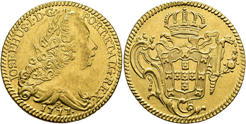 WORLD COINS. BRAZIL. Joseph I. 6400 reis (peça). 1777. Rio de Janeiro. AU 13.9 g...