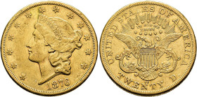 WORLD COINS. UNITED STATES OF AMERICA. 20 dollars. 1876. Carson city. AU 33.33 g. 34 mm. KM-74.2. Minor marks. VF/ VF+. Scarce. / MONEDA EXTRANJERA. E...