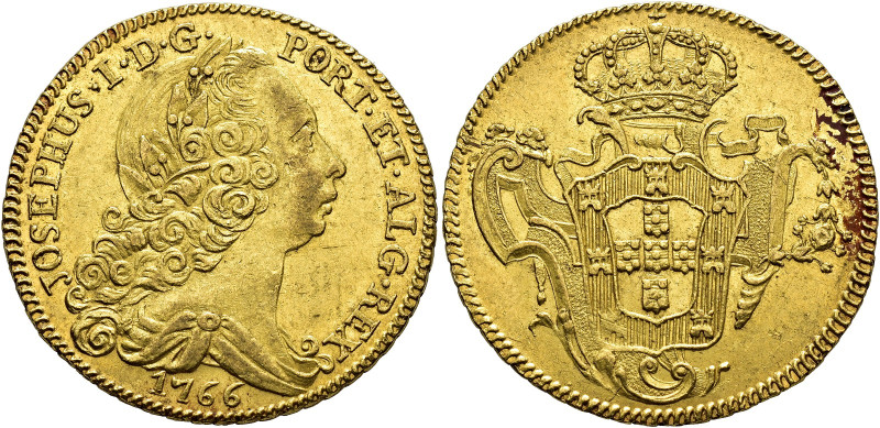 WORLD COINS. PORTUGAL. Joseph I. 6400 reis (peça). 1766. Lisbon. AU 14.31 g. 31....