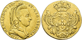 WORLD COINS. PORTUGAL. MARIA I. 1600 reis (escudo). 1787. Lisbon. AU 3.22 g. 19.3 mm. Go-23.01; KM-294. Slight rubbing and little scratches. VF. Very ...