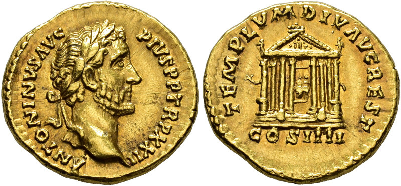 COLLECTION OF IMPERIAL AUREI. ANTONINUS PIUS. Aureus. Rome (158-159). Laureate h...