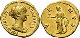 COLLECTION OF IMPERIAL AUREI. FAUSTINA THE YOUNGER. Aureus. Rome (145-161). Draped bust right; FAVSTINA AVG PII AVG FIL. Rev. Venus facing left, holdi...