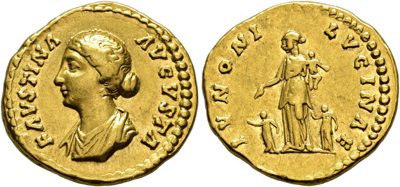 COLLECTION OF IMPERIAL AUREI. FAUSTINA THE YOUNGER. Aureus. Rome (161-176). Drap...