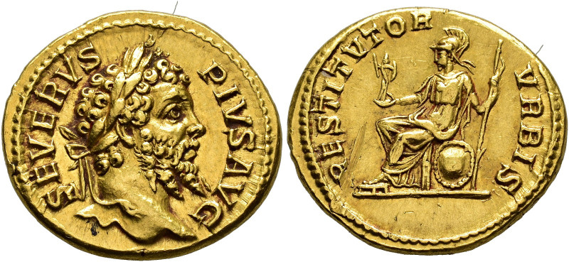 COLLECTION OF IMPERIAL AUREI. SEPTIMIUS SEVERUS. Aureus. Rome (202-210). Laureat...