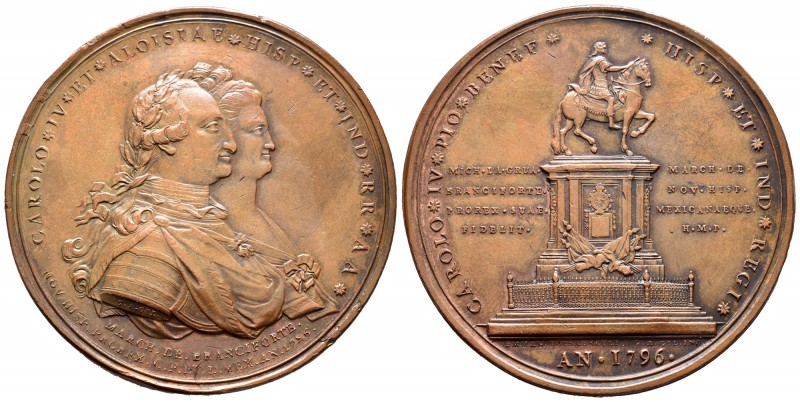 Carlos IV (1788-1808). Medalla. 1796. México. (Vq-14155). Ae. 108,00 g. Monument...
