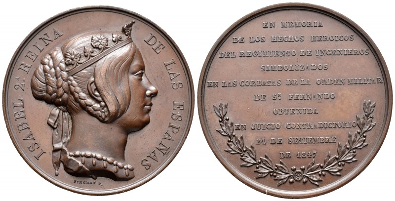 Isabel II (1833-1868). Medallas. 1847. (Vq-387). Ae. 90,01 g. Medalla Orden Mili...