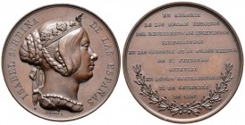 Isabel II (1833-1868). Medallas. 1847. (Vq-387). Ae. 90,01 g. Medalla Orden Militar de San Fernando. En memoria de los hechos heroicos del regimiento ...