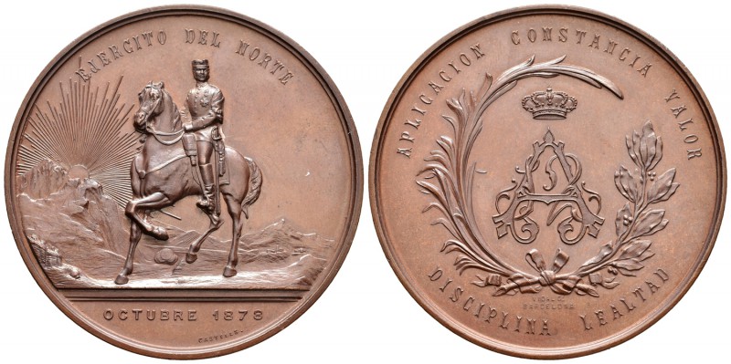 Medalla. 1878. (Rah-692). Ae. 174,00 g. Medalla al ejército del norte. Grabadore...