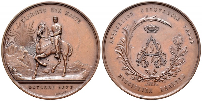 Medalla. 1878. (Rah-693). Ae. 172,00 g. Medalla al ejército del norte. Grabadore...