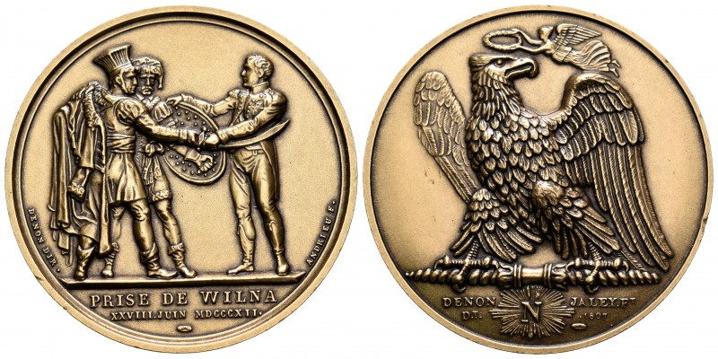 Francia. Napoleón I. Medalla. 1812. Ae. 48,22 g. Captura de Wilma. Golpecito en ...