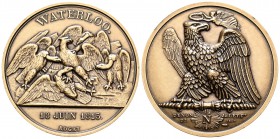 Francia. Napoleón I. Medalla. 1815. Ae. 51,83 g. Batalla de Waterloo. 42mm. Reacuñación del siglo XX. Firmada: Andrieu-Denon. SC. Est...60,00.