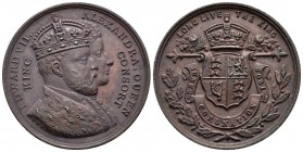 Gran Bretaña. Medalla. 1902. Ae. 25,23 g. Coronación del rey Edward VII y la reina Alexandra el 26 de junio. 38 mm. EBC. Est...50,00.