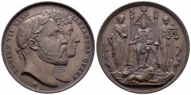 Gran Bretaña. Medalla. 1902. Ae. 33,99 g. Coronación del rey Edward VII y la reina Alexandra el 26 de junio. 45 mm. EBC. Est...100,00.
