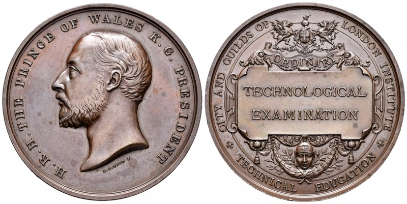 Gran Bretaña. Edward VII. Medalla. 1909. Londres. Ae. 68,40 g. Instituto de educ...
