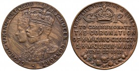 Gran Bretaña. Medalla. 1911. Ae. 20,72 g. Conmemoración de la coronación del rey George V y la reina María de Teck el 22 de junio. 36 mm. MBC+. Est......