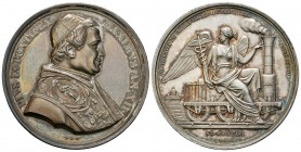 Vaticano. Pío IX. Medalla. 1856 / año 12. Roma. (Bartolotti-XII-1). Ag. 34,47 g. Inaguración del tren Roma-Frascati. Grabador P. Girometti. 43,5 mm. S...