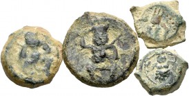 Lote de 4 pequeños bronces ibéricos de Ebusus. A EXAMINAR. BC/BC+. Est...80,00.