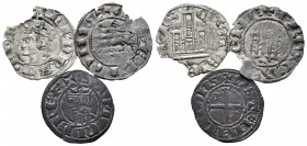 Epoca Medieval. Lote de 3 vellones medievales diferentes, dos de ellos con su cospel roto. A EXAMINAR. BC/MBC-. Est...50,00.