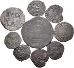 Lote de 9 bronces de los reyes católicos, blancas (7), 2 maravedís (1), 4 maravedís (1). A EXAMINAR. BC-/BC. Est...30,00.