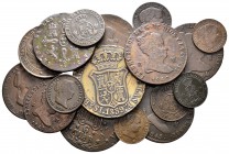 Isabel II (1833-1868). Lote de 17 monedas de cobre diferentes de Isabel II. A EXAMINAR. BC+/MBC+. Est...250,00.