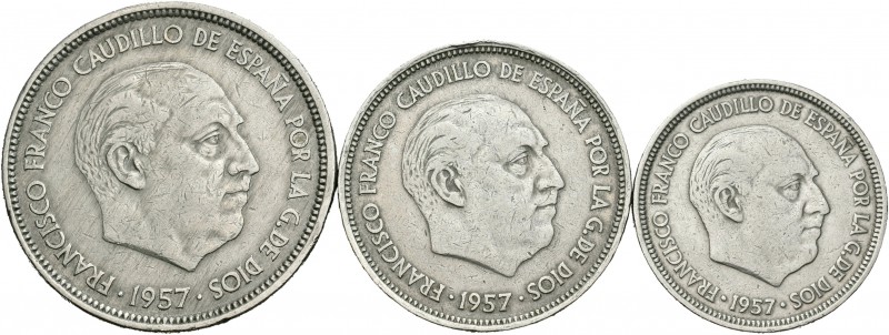 Estado español (1936-1975). 1957. Barcelona. BA. (Cal-139). Serie completa de tr...