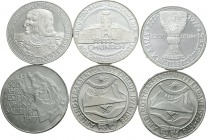 Austria. L;ote de 6 monedas de 100 schilling, 1977 (2), 1978 (4). Todas conmemorativas. A EXAMINAR. SC. Est...60,00.
