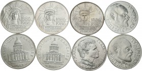 Francia. Lote de 8 monedas de 100 francos, 1882(2), 1884, 1885(2), 1886(3). Todas conmemorativas. A EXAMINAR. SC. Est...140,00.