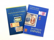Lote de dos libros de notafilia: Los Billetes del Banco de España durante la Guerra Civil (1ª parte), Montaner 2001 y Catálogo especialacizado de bill...