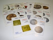 Lote de 12 catálogos de subasta diferentes de Arcanos (José Mª Aledón). Años 1989 (2), 1990 (2), 1991 (2), 1992 (4), 1993 (1) y 1995 (1). A EXAMINAR. ...