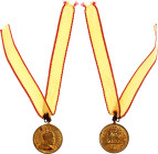 Ethiopia Medal of Merit of Menelik I Miniature 1901 Barac# 1, vgAE 20mm; With original ribbon; Condition-I; (KW1505)