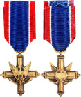 United States Miniature of the Distinguished Service Cross 20 - th Century Barac# 48, AE 26x23mm; With original ribbon; Condition-I; (KW1573)