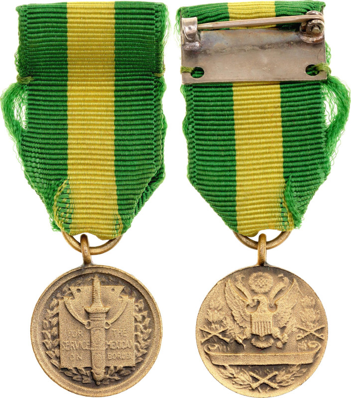 United States Miniature of the Mexican Border Service Medal 20 - th Century Bara...